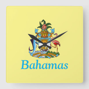 Bahama's met wapen (Caribisch paradijs) Vierkante Klok