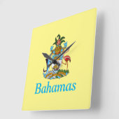 Bahama's met wapen (Caribisch paradijs) Vierkante Klok (Hoek)