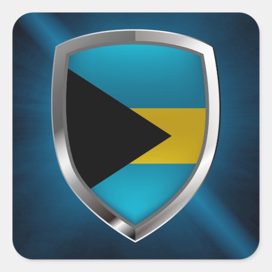 Bahamas Mettalic Emblem Vierkante Sticker (Voorkant)