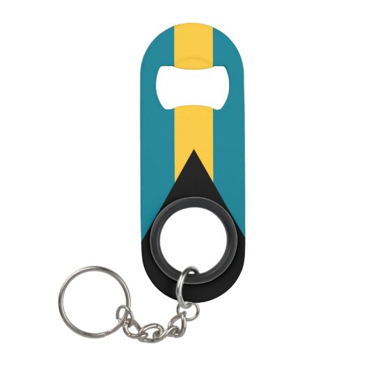 Bahamas National Flag Patriotic Mini Flessenopener (Voorkant)