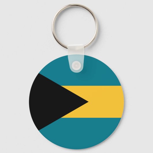 Bahamas National World Flag Sleutelhanger (Voorkant)