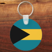Bahamas National World Flag Sleutelhanger (Voorkant)