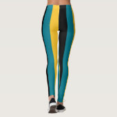 Bahamas Nationale vlag Kleuren Verticaal gestreept Leggings (Achterkant)