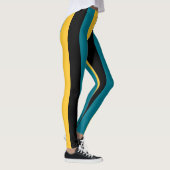 Bahamas Nationale vlag Kleuren Verticaal gestreept Leggings (Rechts)