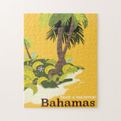 Bahamas  oude reisafdruk. legpuzzel (Verticaal)