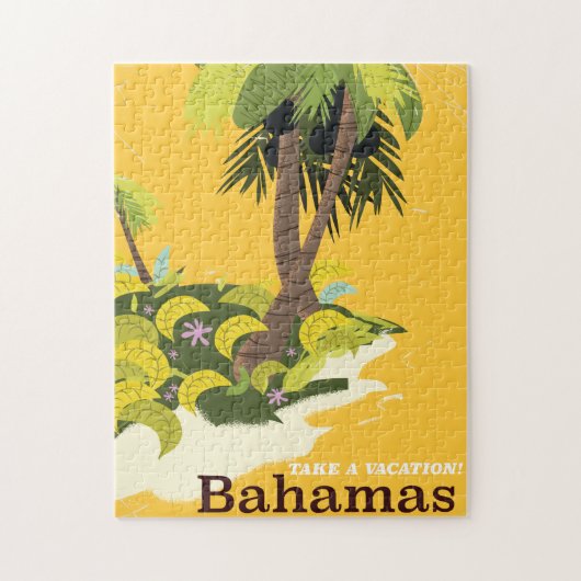Bahamas  oude reisafdruk. legpuzzel (Verticaal)