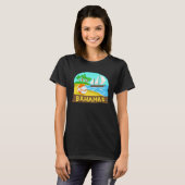 Bahamas Palm Tree Sun Beach Lagoon Island T-shirt (Voorkant volledig)