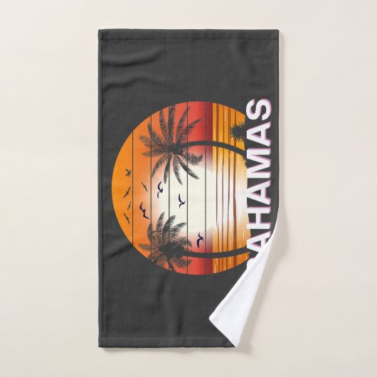Bahamas  Palm Trees Summer Beach Bad Handdoek (Handdoek)