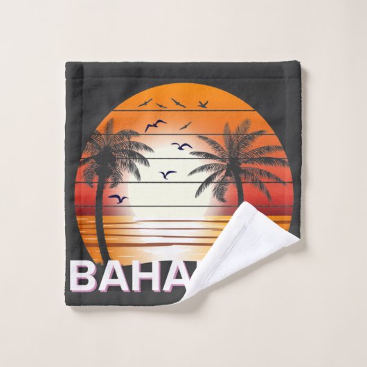 Bahamas Palm Trees Summer Beach Bad Handdoek (Wasdoekje)