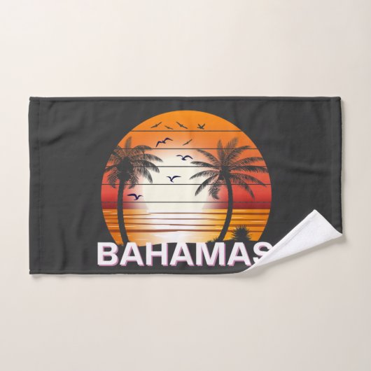 Bahamas Palm Trees Summer Beach Bad Handdoek (Handdoek)