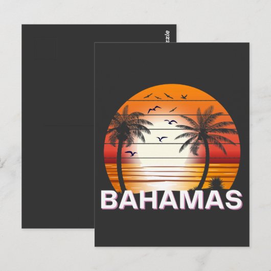 Bahamas Palm Trees Summer Beach Briefkaart (Voorkant / Achterkant)