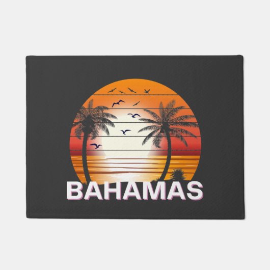 Bahamas Palm Trees Summer Beach Deurmat (Voorkant)