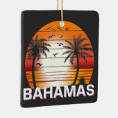 Bahamas Palm Trees Summer Beach Keramisch Ornament (Rechts)