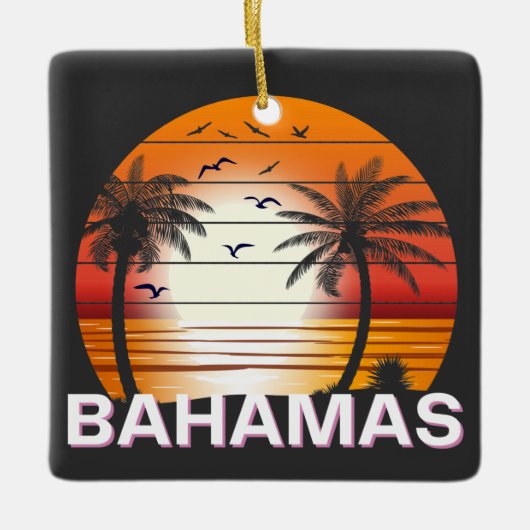 Bahamas Palm Trees Summer Beach Keramisch Ornament (Voorkant)