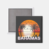 Bahamas  Palm Trees Summer Beach Magneet (Voorkant / Achterkant)