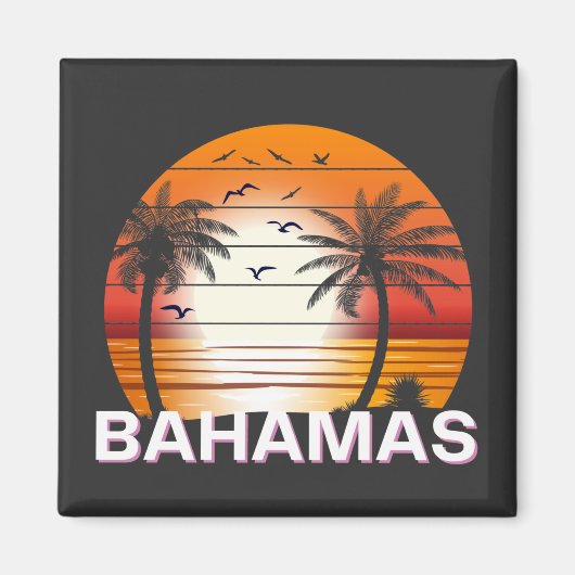 Bahamas  Palm Trees Summer Beach Magneet (Voorkant)