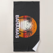 Bahamas Palm Trees Summer Beach Strandlaken (Voorkant)