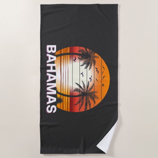 Bahamas  Palm Trees Summer Beach Strandlaken (Voorkant)