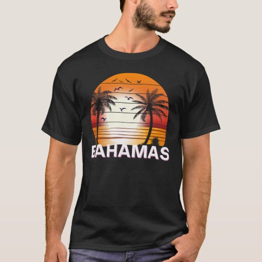 Bahamas  Palm Trees Summer Beach T-shirt (Voorkant)