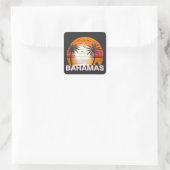 Bahamas Palm Trees Summer Beach Vierkante Sticker (Tas)