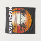 Bahamas  Palm Trees Summer Beach Wandkleed (Voorkant (horizontaal))