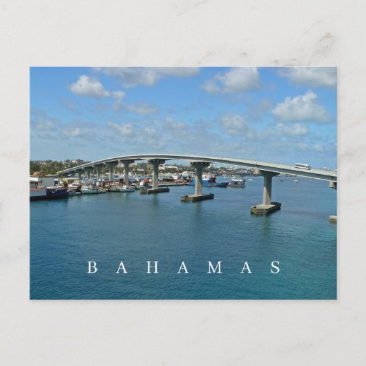 Bahamas Paradise Island-brugzicht op ansichtkaart Briefkaart (Voorkant)