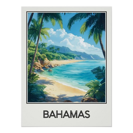 Bahamas, Paradisiaans strand en water Perfect Poster (Voorkant)