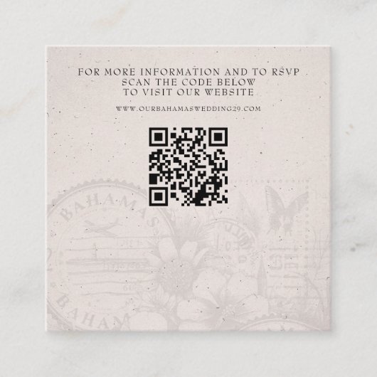 Bahamas Paspoort Huwelijk QR Informatiekaartje (Voorkant)