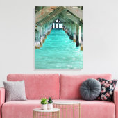 Bahamas Pier Caribbean Zee Canvas Afdruk (Insitu (Woonkamer))