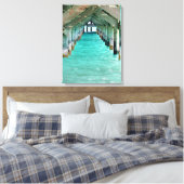 Bahamas Pier Caribbean Zee Canvas Afdruk (Insitu (Slaapkamer))