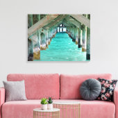 Bahamas Pier en Turquoise Ocean Canvas Afdruk (Insitu (Woonkamer))