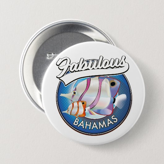Bahamas prachtig logo  ronde button 7,6 cm (Voorkant /achterkant)