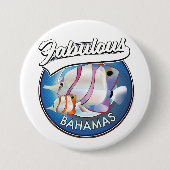 Bahamas prachtig logo  ronde button 7,6 cm (Voorkant)