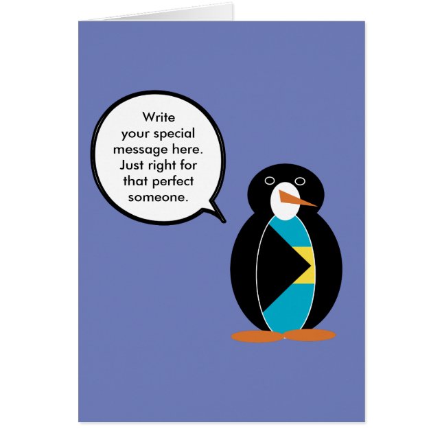 Bahamas pratende mevrouw pinguïn  (Voorkant)