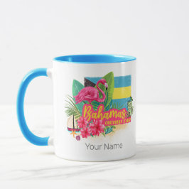 Bahamas retro caribisch eiland flamingo vintage mok