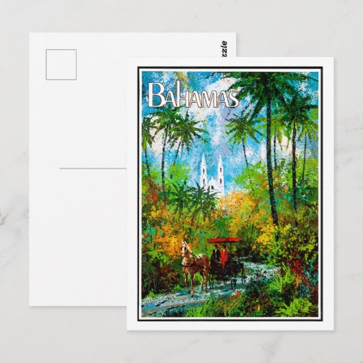 Bahama's, rijden door oerwoud, , reizen briefkaart (Voorkant / Achterkant)