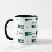 Bahamas Roots Pattern Mug | Caribbean Flag Mok (Links)