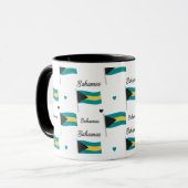 Bahamas Roots Pattern Mug | Caribbean Flag Mok (Voorkant links)