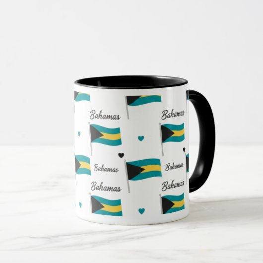 Bahamas Roots Pattern Mug | Caribbean Flag Mok (Voorkant rechts)