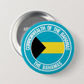 Bahamas Round Emblem Ronde Button 7,6 Cm (Voorkant /achterkant)