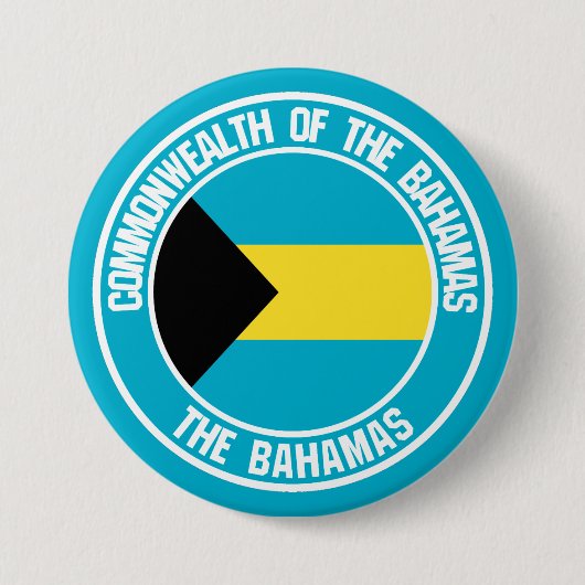 Bahamas Round Emblem Ronde Button 7,6 Cm (Voorkant)
