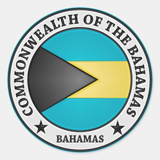 Bahamas Round Emblem Ronde Sticker (Voorkant)