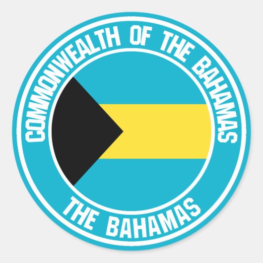 Bahamas Round Emblem Ronde Sticker (Voorkant)