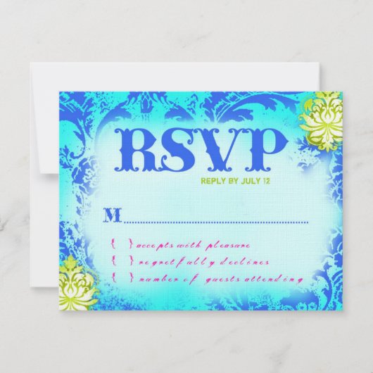 BAHAMAS RSVP 2-Regelige Papier Kaart (Voorkant)