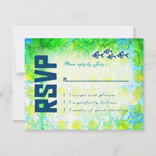 BAHAMAS RSVP Linnenpapier Kaartje (Voorkant)