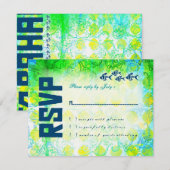 BAHAMAS RSVP Linnenpapier Kaartje (Voorkant / Achterkant)
