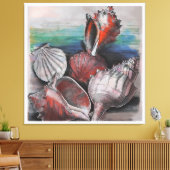 Bahamas Seashell Symfonie, nr.002 Canvas Afdruk (Insitu (Woonkamer))