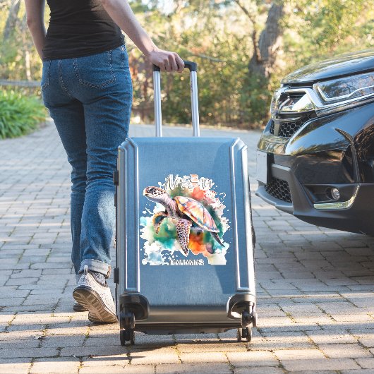 Bahama's Seat Turtle Bahamian Flag Beach Great Sha Sticker (Koffer Insitu)