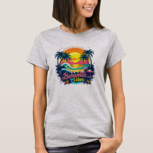Bahamas Sfeer Retro Zonsondergang T-shirt