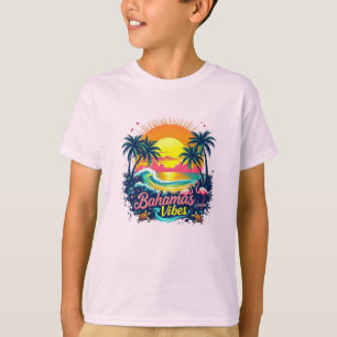 Bahamas Sfeer Retro Zonsondergang T-shirt